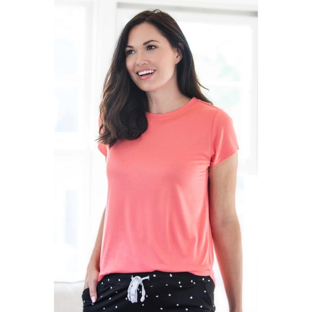 Hello Mello Coral Dream Tee Loungewear Top Womens Large New